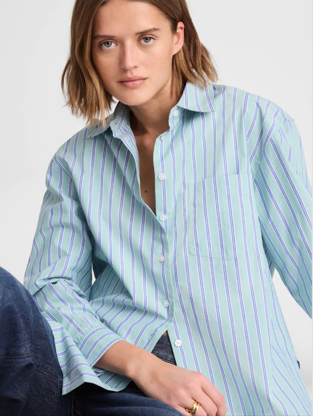 Madewell The Easy Shirt NY392 Size M NWT 100% Cotton - Picture 2 of 8